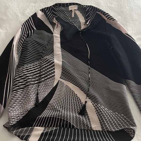 Black and White Abstract Button Down Shirt - Picture 1 of 3